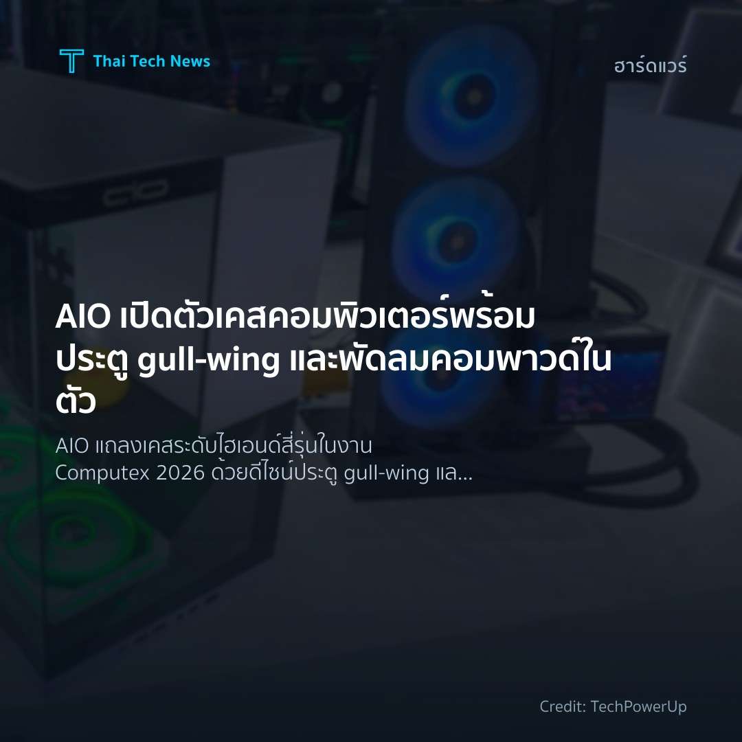 AIO เปิดตัวเคสคอมพิวเตอร์พร้อมประตู gull‑wing และพัดลมคอม…