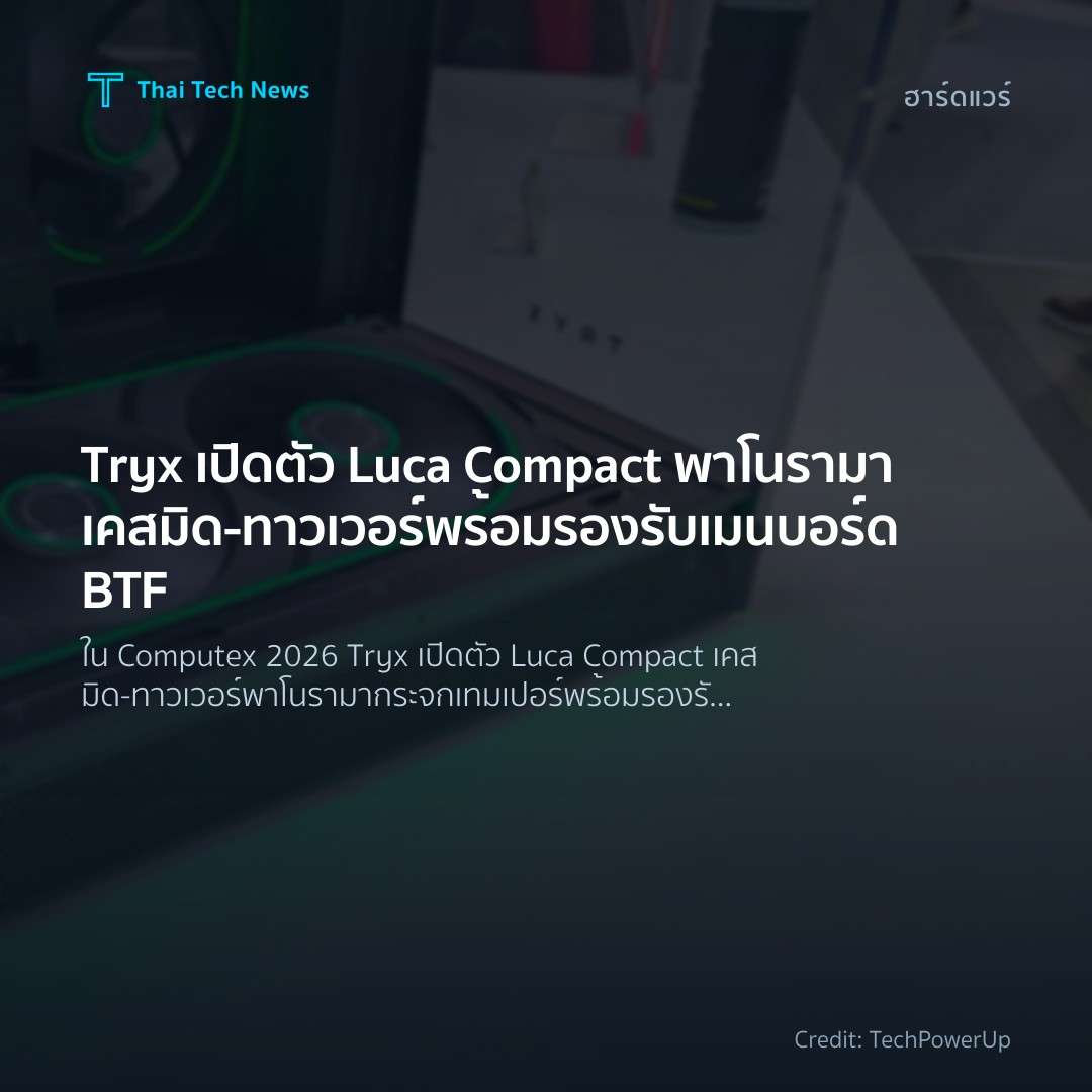Tryx เปิดตัว Luca Compact พาโนรามาเคสมิด‑ทาวเวอร์พร้อมรอง…