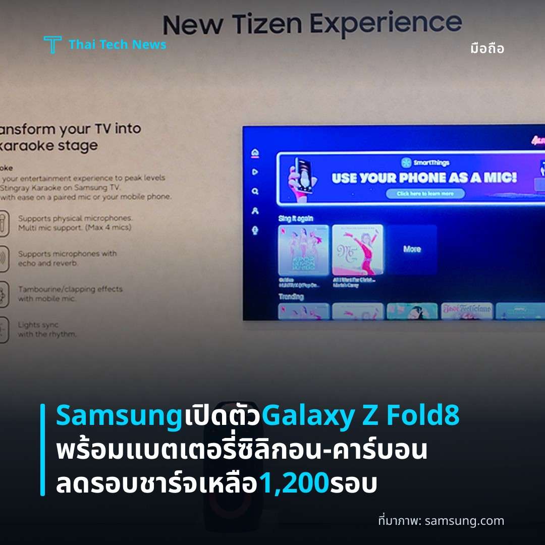Samsung เปิดตัว Galaxy Z Fold8 พร้อมแบตเตอรี่ซิลิกอน‑คาร์บอน ลดรอบชาร์จเหลือ 1,200 รอบ