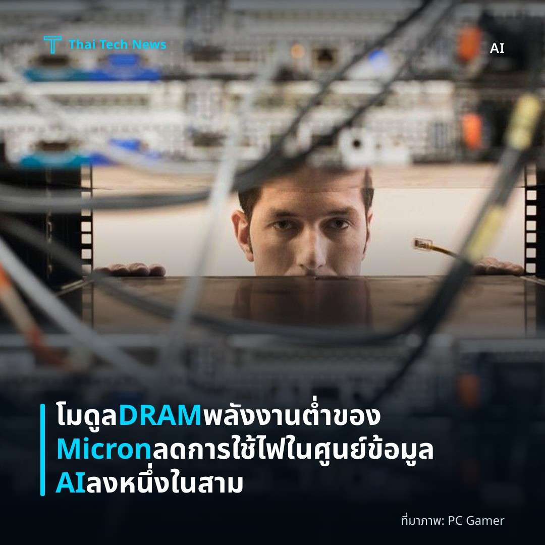 โมดูล DRAM พลังงานต่ำของ Micron ลดการใช้ไฟในศูนย์ข้อมูล AI ลงหนึ่งในสาม