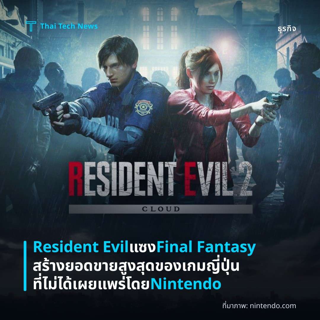 Resident Evil แซง Final Fantasy สร้างยอดขายสูงสุดของเกมญี่ปุ่นที่ไม่ได้เผยแพร่โดย Nintendo