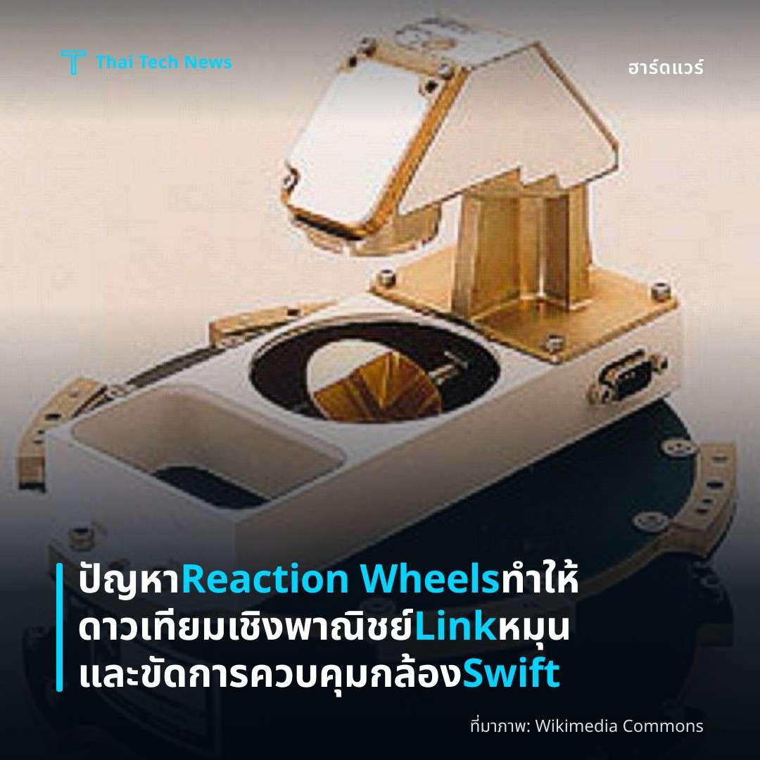 ปัญหา Reaction Wheels ทำให้ดาวเทียมเชิงพาณิชย์ Link หมุนและขัดการควบคุมกล้อง Swift