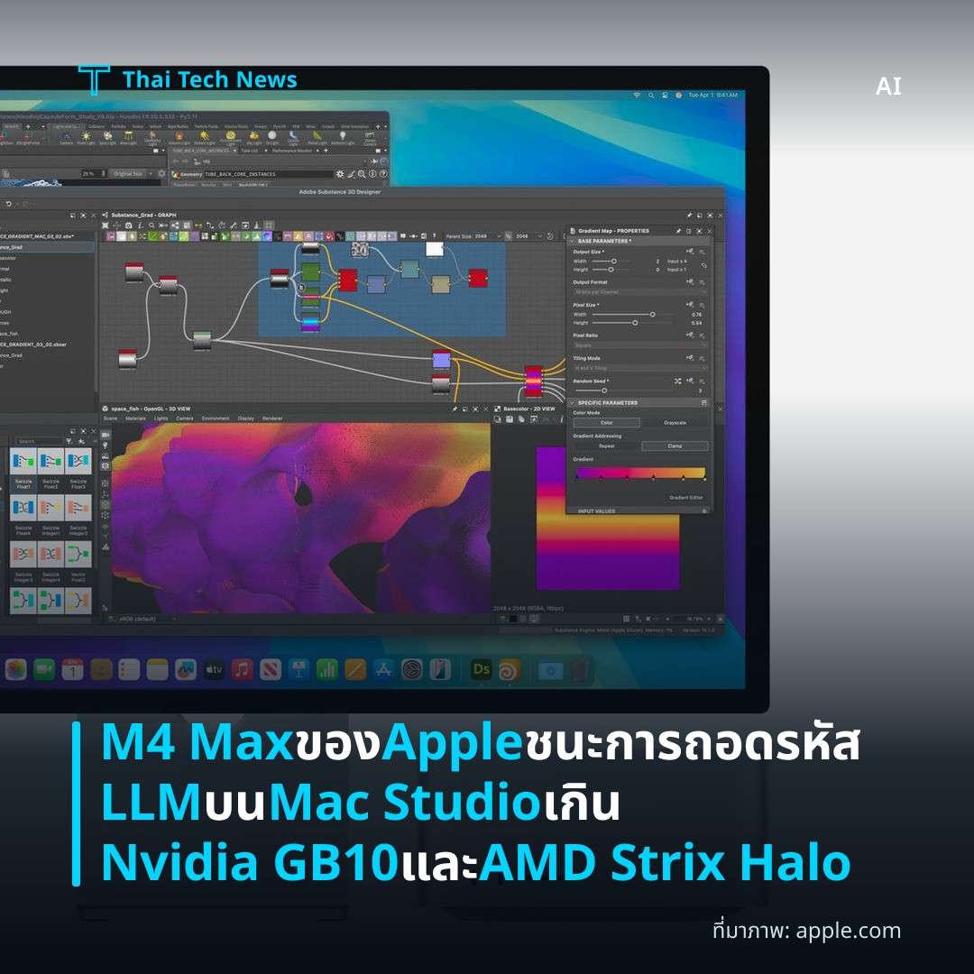 M4 Max ของ Apple ชนะการถอดรหัส LLM บน Mac Studio เกิน Nvidia GB10 และ AMD Strix Halo