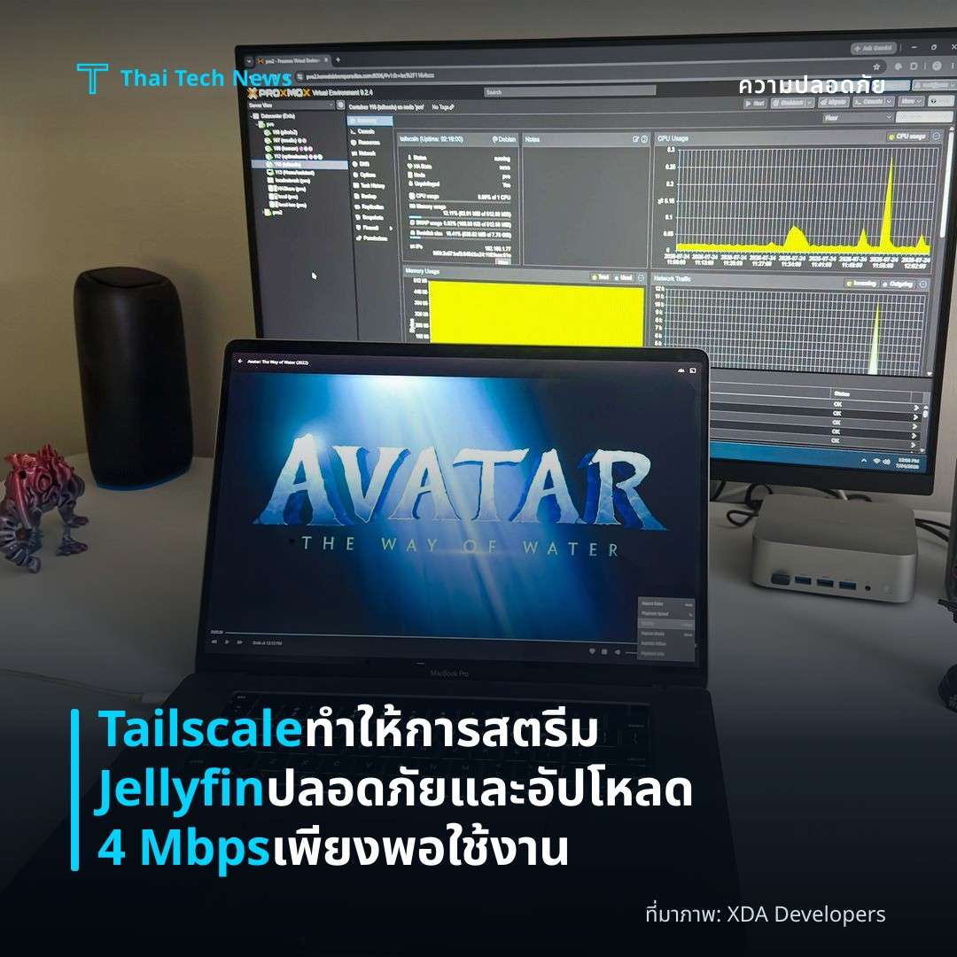 Tailscale ทำให้การสตรีม Jellyfin ปลอดภัยและอัปโหลด 4 Mbps เพียงพอใช้งาน