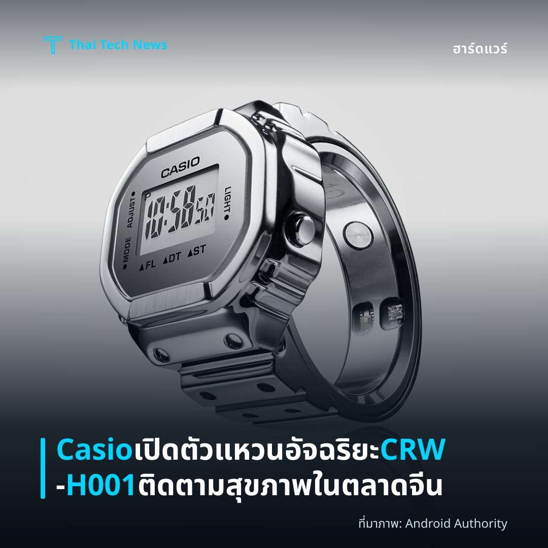Casio เปิดตัวแหวนอัจฉริยะ CRW‑H001 ติดตามสุขภาพในตลาดจีน