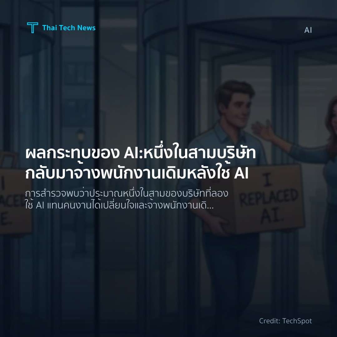 ผลกระทบของ AI: หนึ่งในสามบริษัทกลับมาจ้างพนักงานเดิมหลังใ…