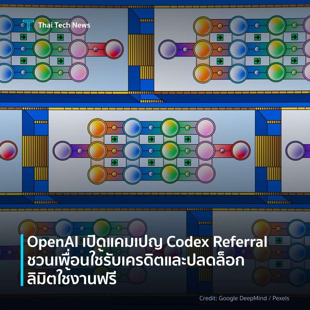 OpenAI เปิดแคมเปญ Codex Referral ชวนเพื่อนใช้ รับเครดิตและปลดล็อกลิมิตใช้งานฟรี