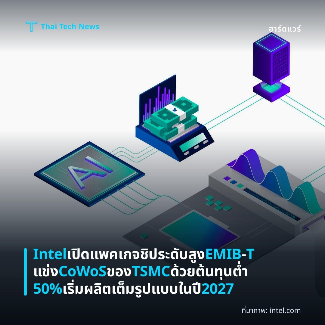 Intel เปิดแพคเกจชิประดับสูง EMIB‑T แข่ง CoWoS ของ TSMC ด้วยต้นทุนต่ำ 50% เริ่มผลิตเต็มรูปแบบในปี 2027