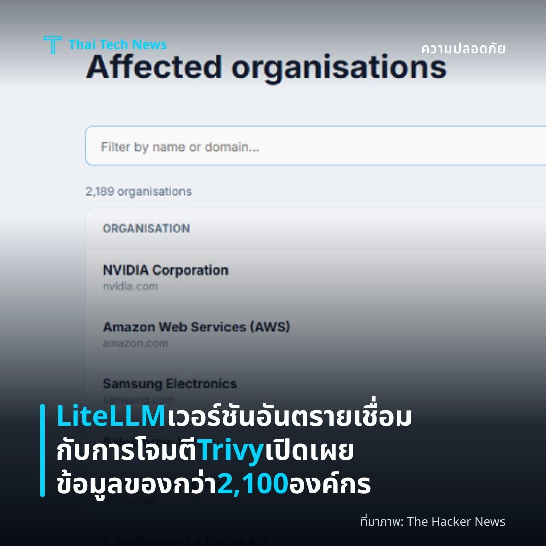 LiteLLM เวอร์ชันอันตรายเชื่อมกับการโจมตี Trivy เปิดเผยข้อมูลของกว่า 2,100 องค์กร