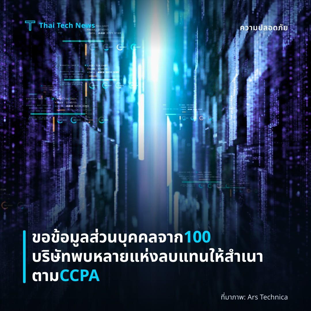 ขอข้อมูลส่วนบุคคลจาก 100 บริษัท พบหลายแห่งลบแทนให้สำเนาตาม CCPA