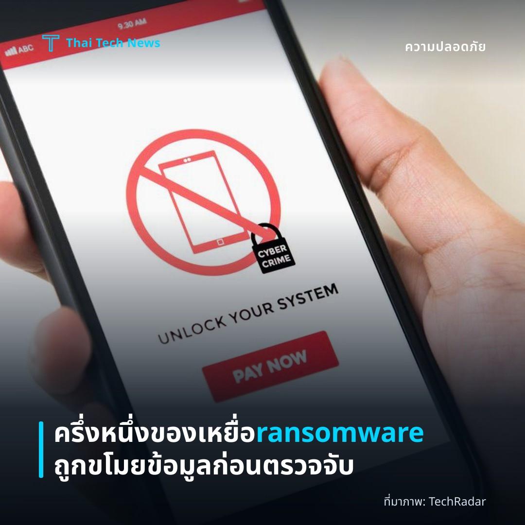 ครึ่งหนึ่งของเหยื่อ ransomware ถูกขโมยข้อมูลก่อนตรวจจับ