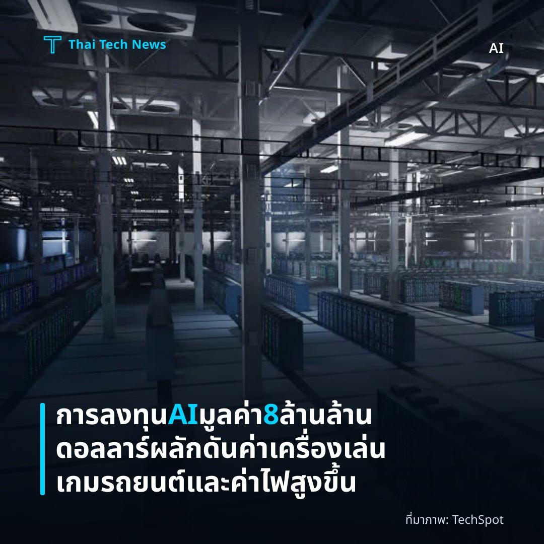 การลงทุน AI มูลค่า 8 ล้านล้านดอลลาร์ผลักดันค่าเครื่องเล่นเกม รถยนต์และค่าไฟสูงขึ้น