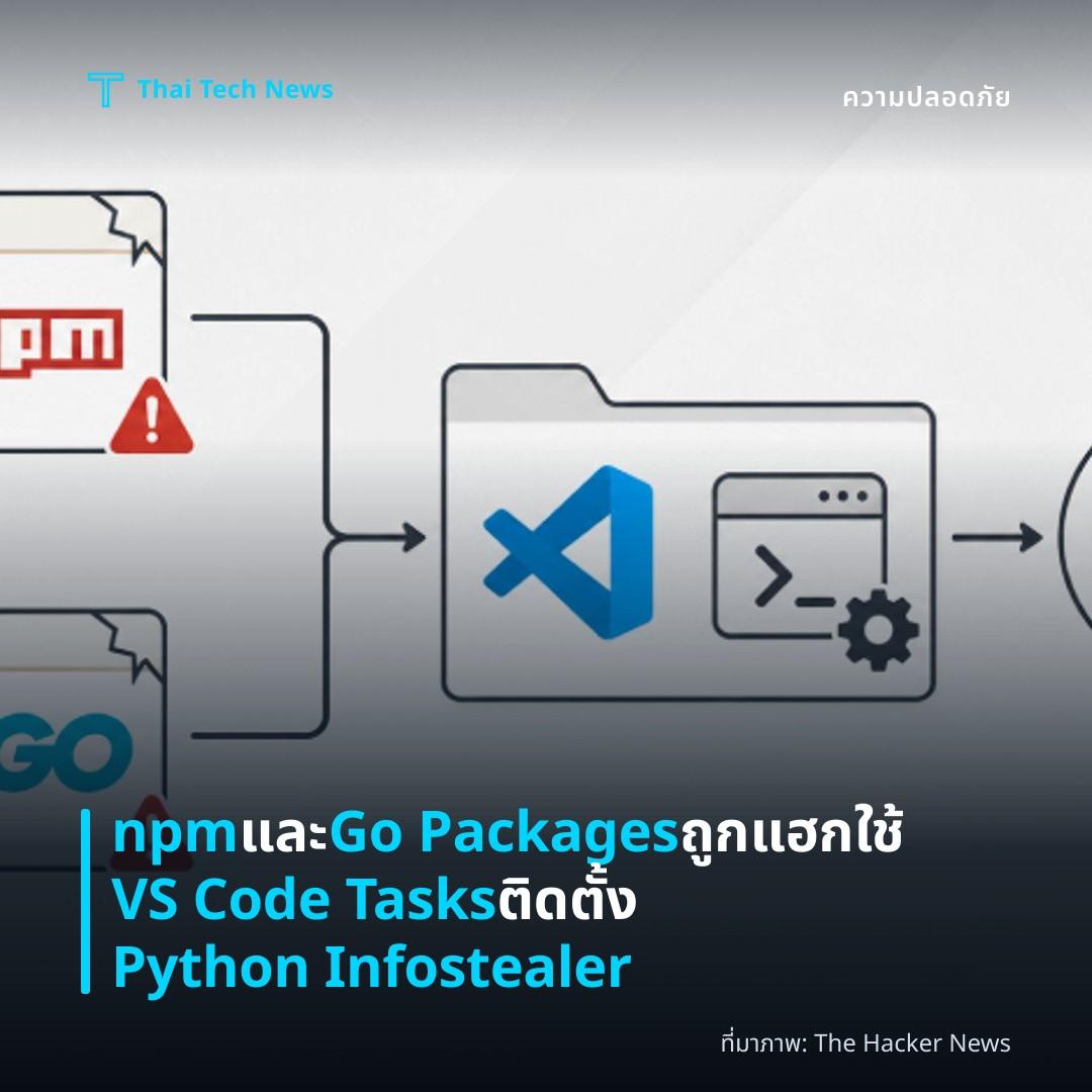 npm และ Go Packages ถูกแฮกใช้ VS Code Tasks ติดตั้ง Python Infostealer