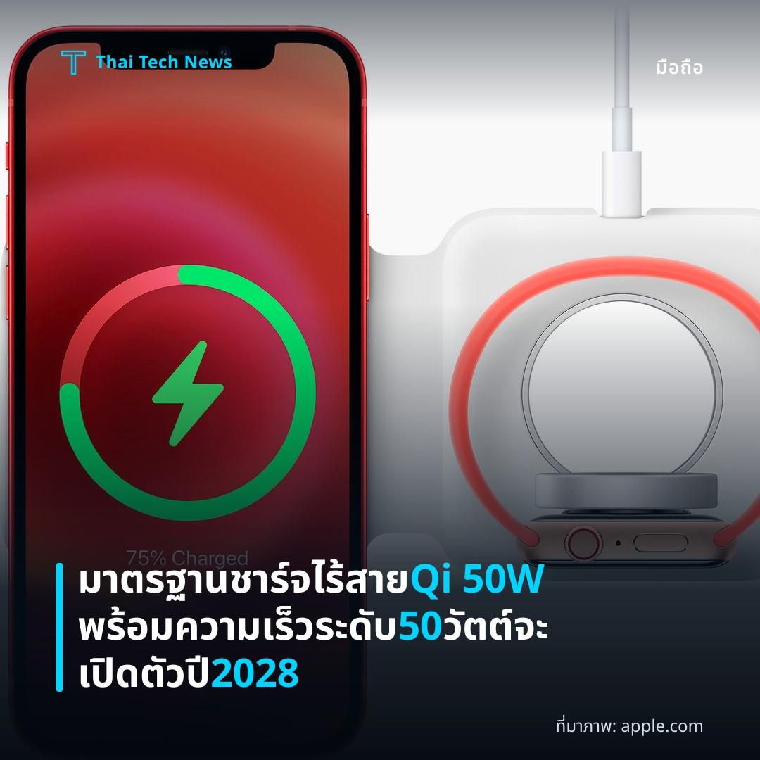 มาตรฐานชาร์จไร้สาย Qi 50W พร้อมความเร็วระดับ 50 วัตต์ จะเปิดตัวปี 2028