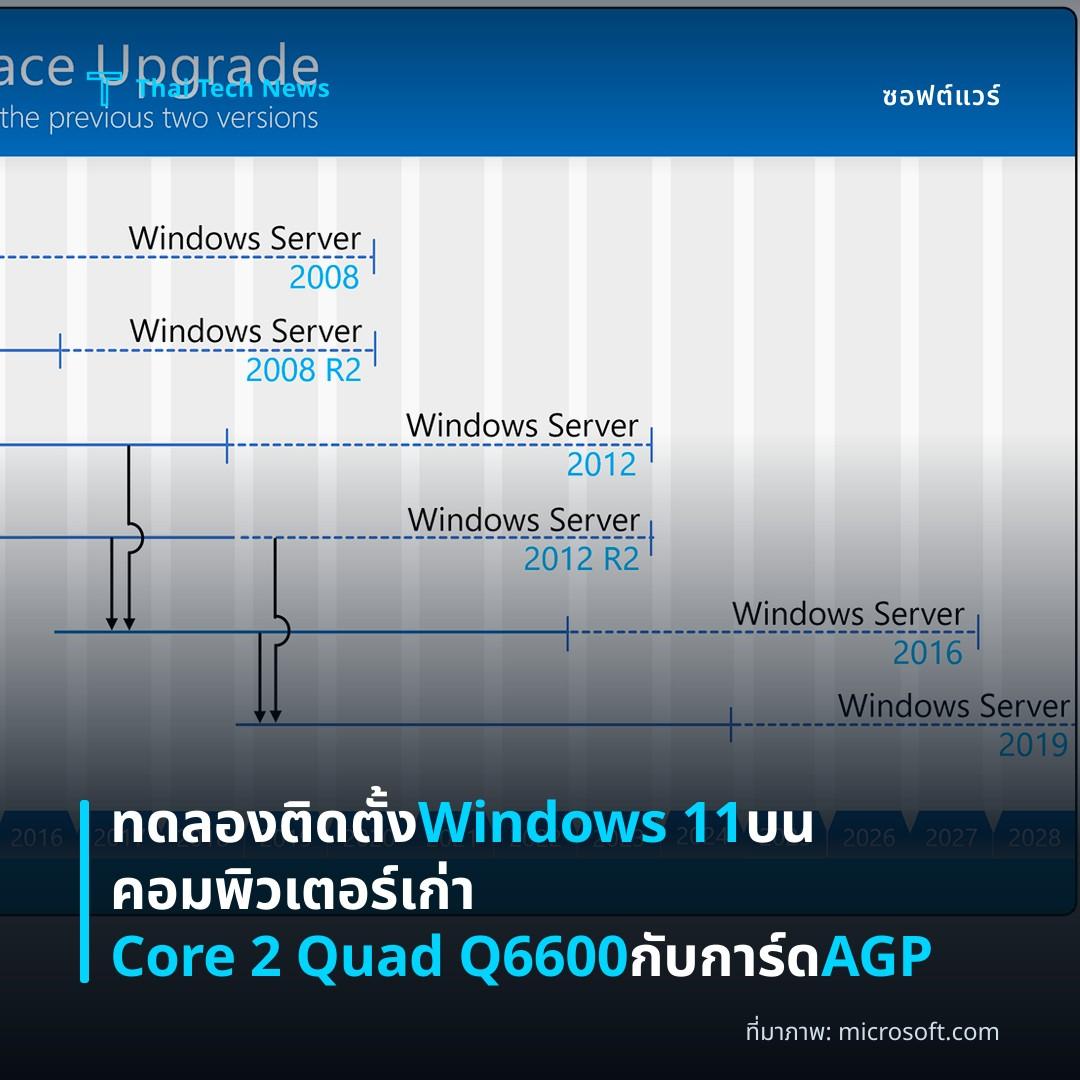 ทดลองติดตั้ง Windows 11 บนคอมพิวเตอร์เก่า Core 2 Quad Q6600 กับการ์ด AGP