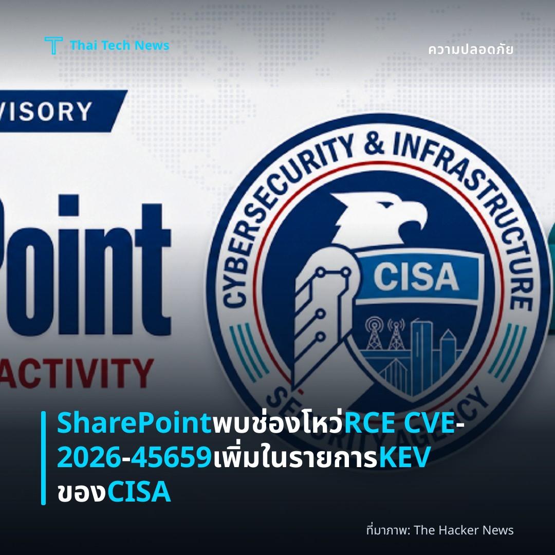 SharePoint พบช่องโหว่ RCE CVE‑2026‑45659 เพิ่มในรายการ KEV ของ CISA