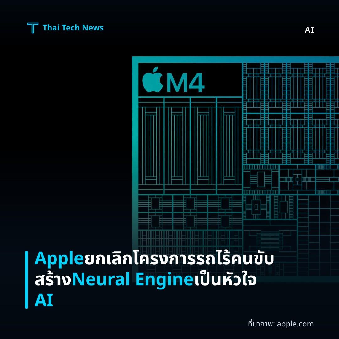 Apple ยกเลิกโครงการรถไร้คนขับ สร้าง Neural Engine เป็นหัวใจ AI