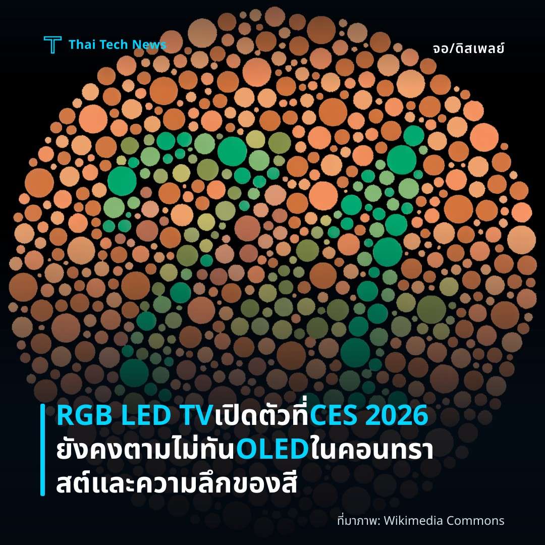 RGB LED TV เปิดตัวที่ CES 2026 ยังคงตามไม่ทัน OLED ในคอนทราสต์และความลึกของสี