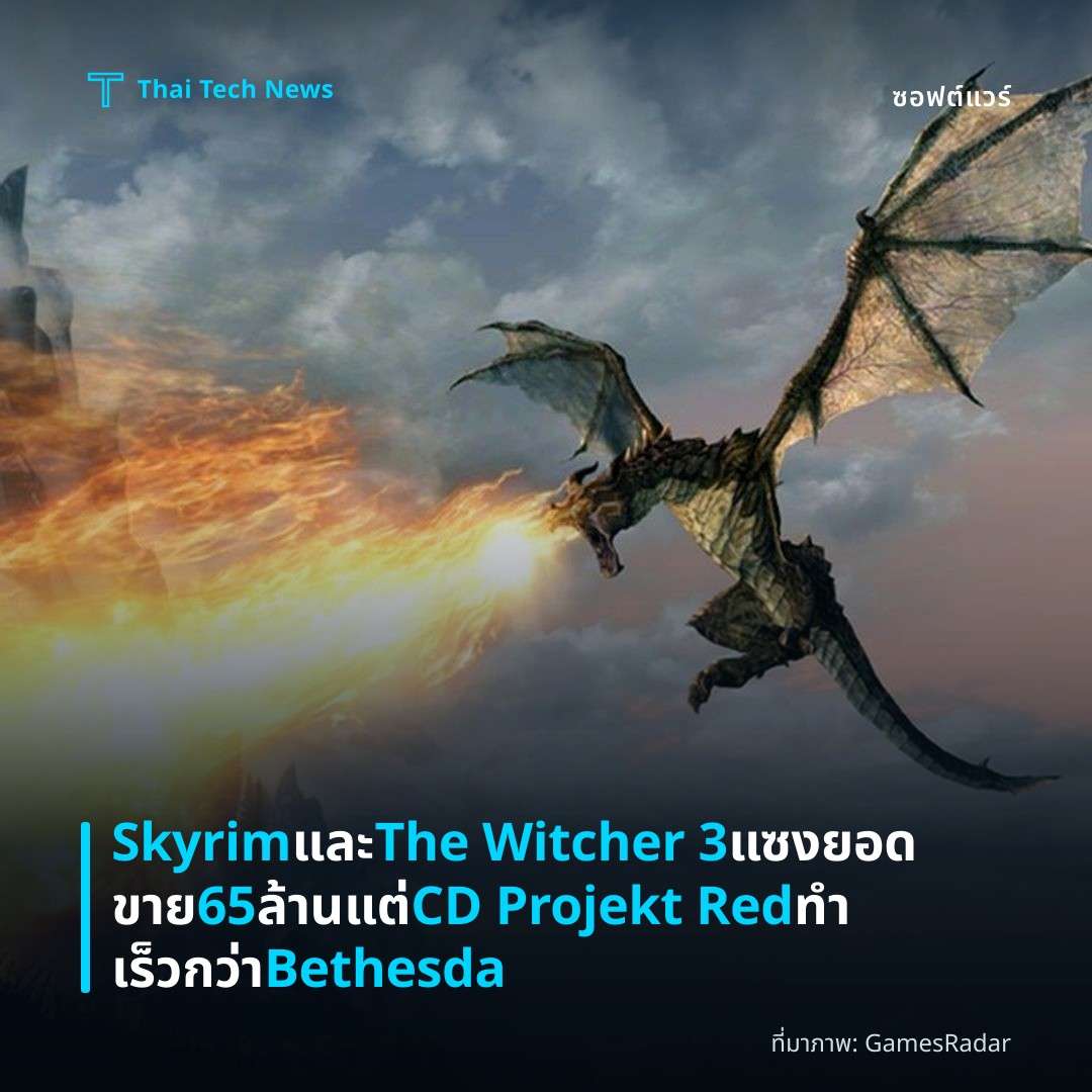 Skyrim และ The Witcher 3 แซงยอดขาย 65 ล้าน แต่ CD Projekt Red ทำเร็วกว่า Bethesda