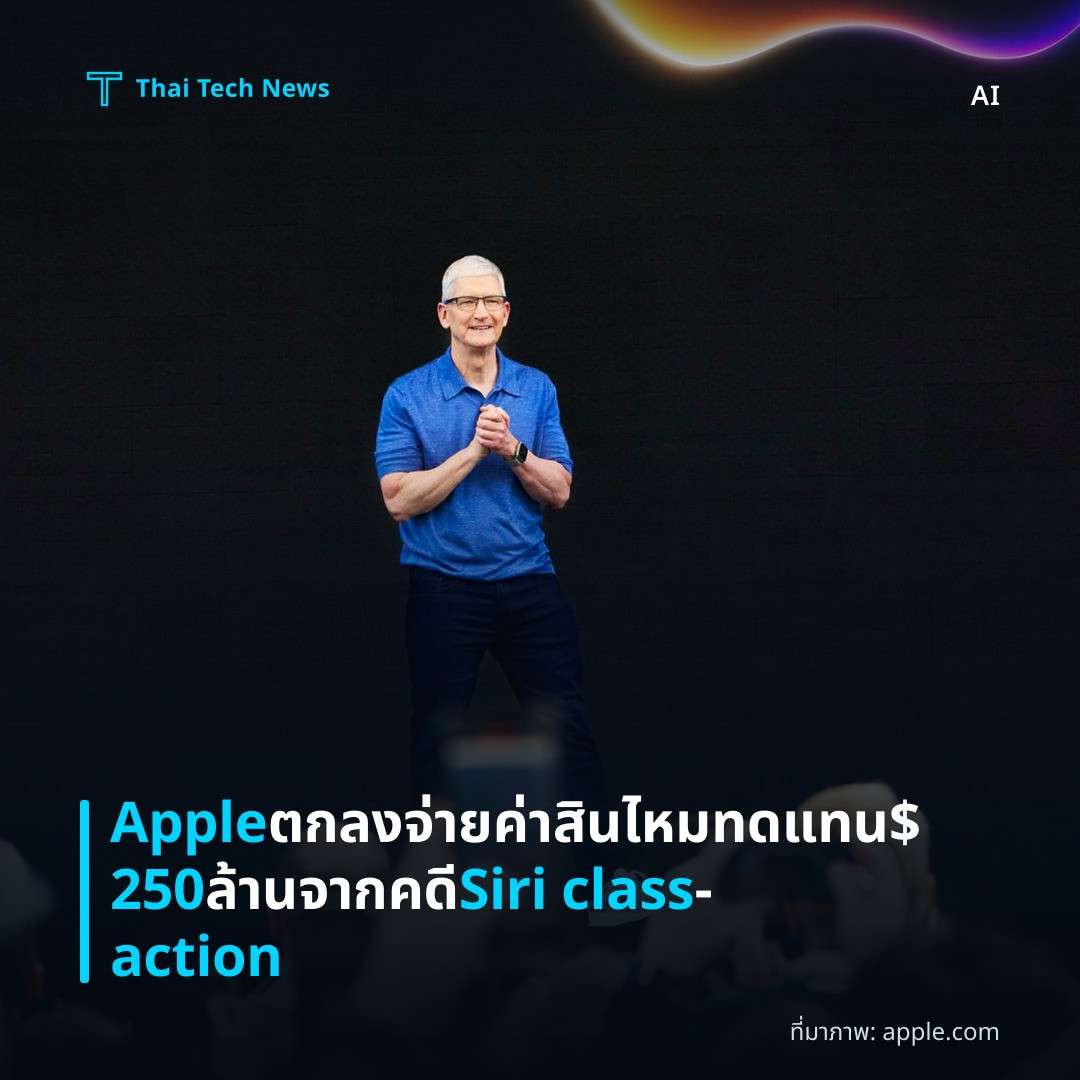 Apple ตกลงจ่ายค่าสินไหมทดแทน $250 ล้านจากคดี Siri class‑action