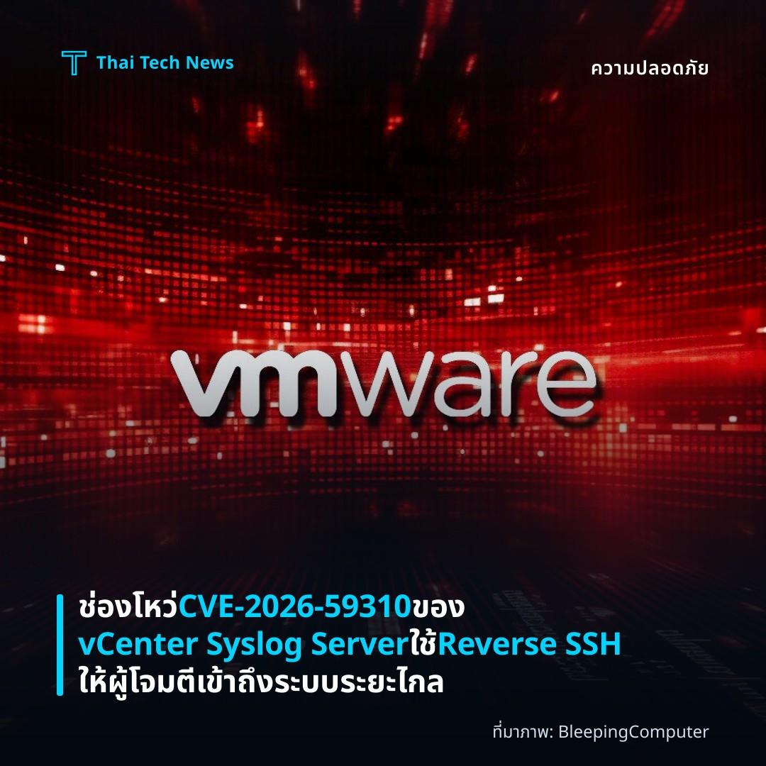 ช่องโหว่ CVE-2026-59310 ของ vCenter Syslog Server ใช้ Reverse SSH ให้ผู้โจมตีเข้าถึงระบบระยะไกล
