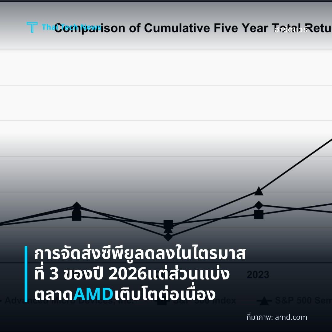 การจัดส่งซีพียูลดลงในไตรมาสที่ 3 ของปี 2026 แต่ส่วนแบ่งตลาด AMD เติบโตต่อเนื่อง