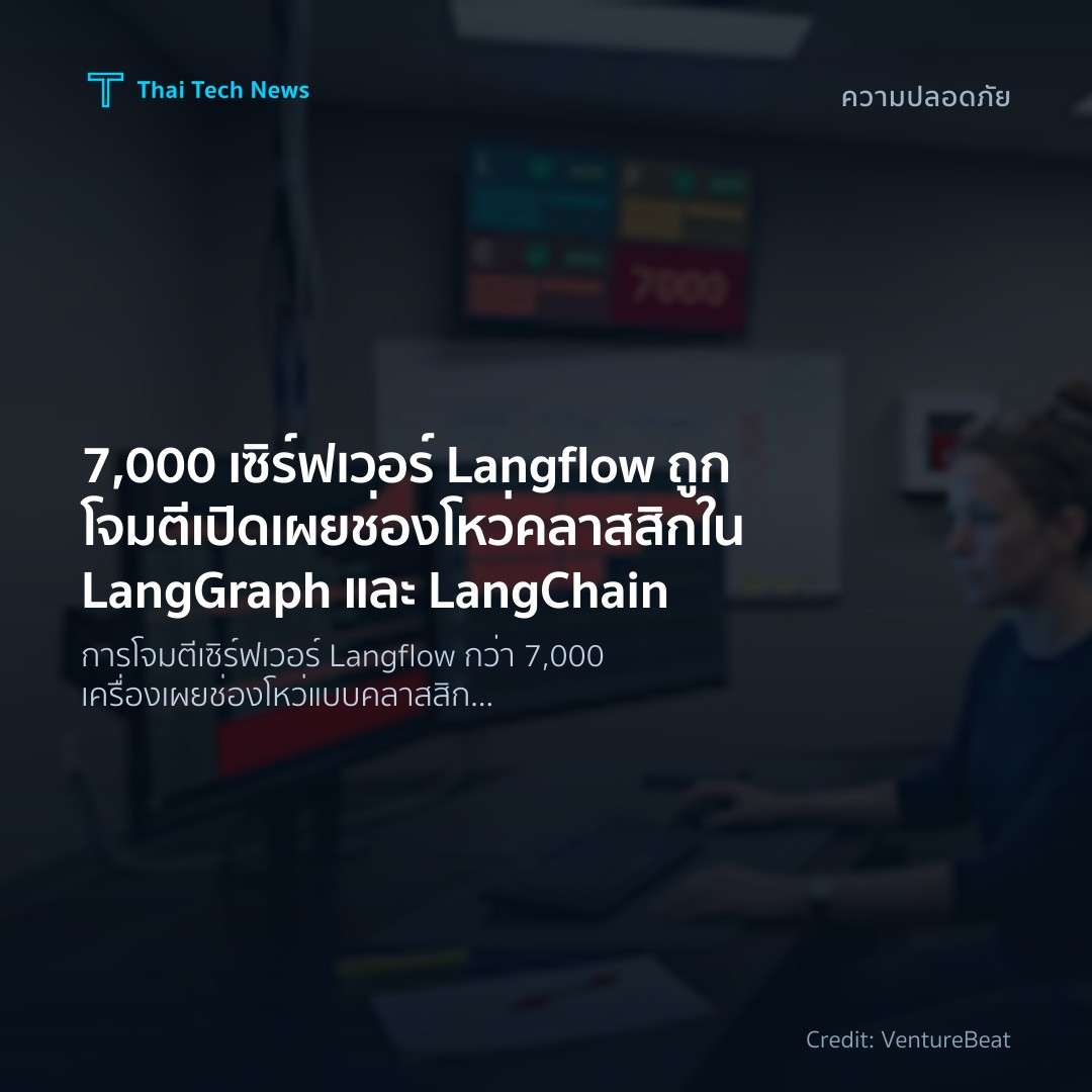 7,000 เซิร์ฟเวอร์ Langflow ถูกโจมตี เปิดเผยช่องโหว่คลาสสิกใน LangGraph และ LangChain