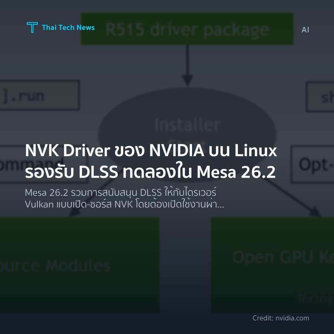 NVK Driver ของ NVIDIA บน Linux รองรับ DLSS ทดลองใน Mesa 26.2