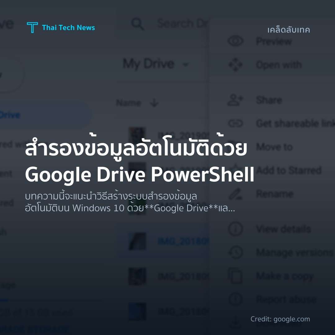 วิธีสร้างระบบสำรองข้อมูลอัตโนมัติด้วย Google Drive และ PowerShell บน Windows 10