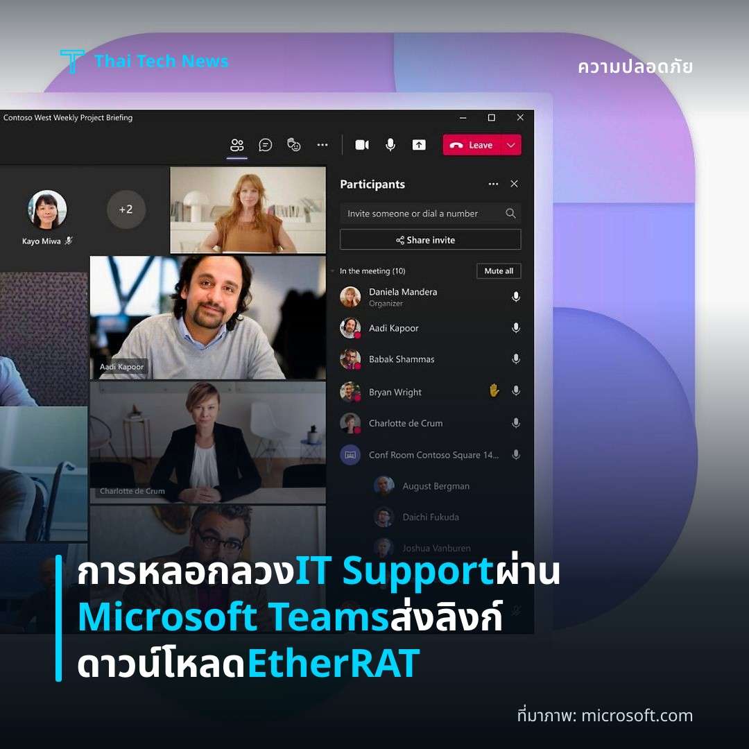 การหลอกลวง IT Support ผ่าน Microsoft Teams ส่งลิงก์ดาวน์โหลด EtherRAT