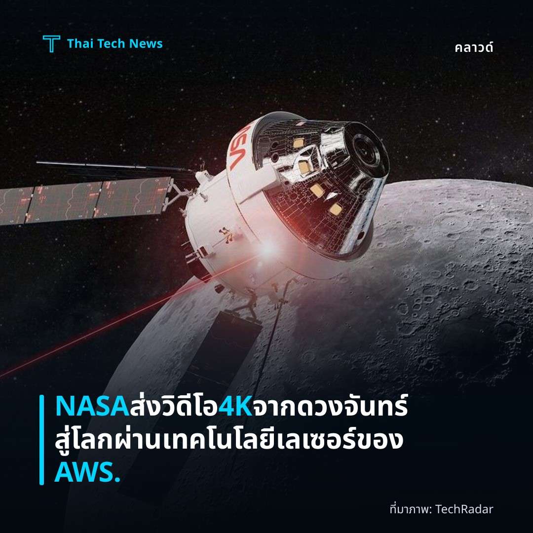 NASA ส่งวิดีโอ 4K จากดวงจันทร์สู่โลกผ่านเทคโนโลยีเลเซอร์ของ AWS.