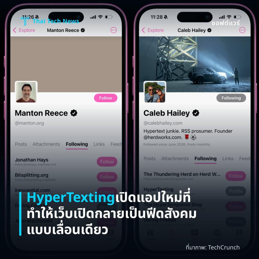 HyperTexting เปิดแอปใหม่ที่ทำให้เว็บเปิดกลายเป็นฟีดสังคมแบบเลื่อนเดียว