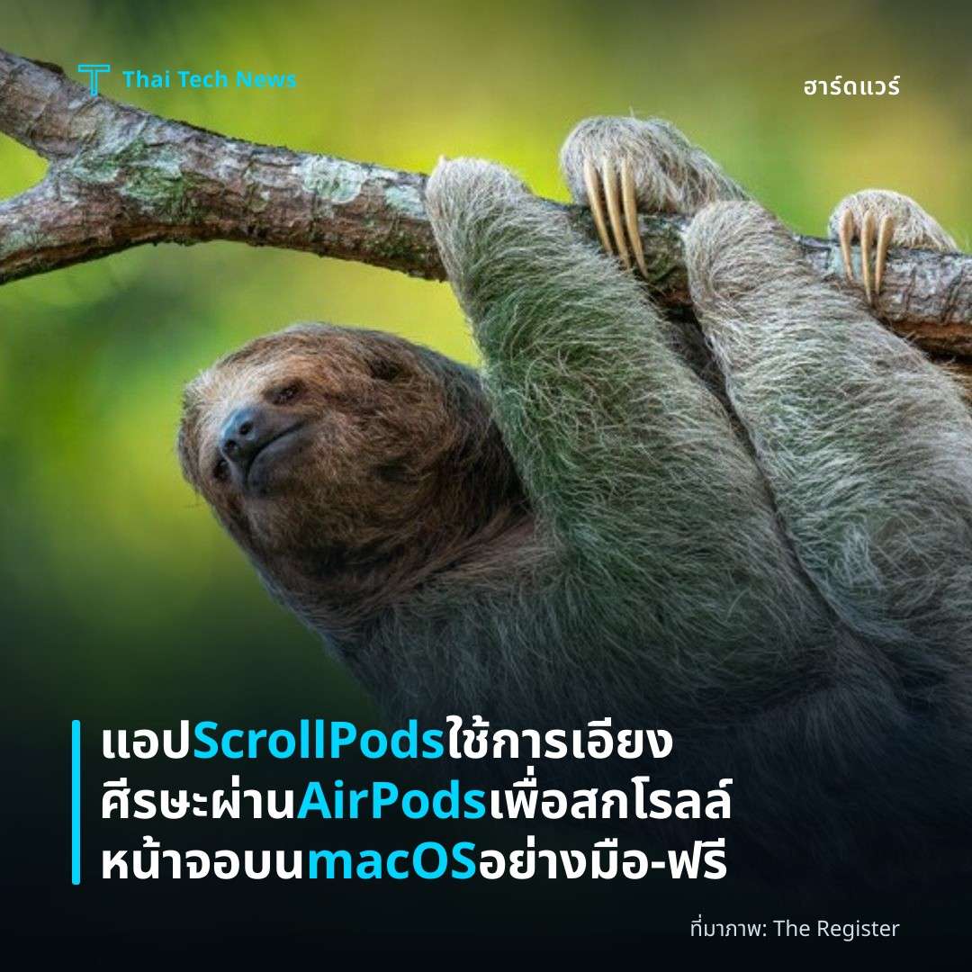 แอป ScrollPods ใช้การเอียงศีรษะผ่าน AirPods เพื่อสกโรลล์หน้าจอบน macOS อย่างมือ‑ฟรี