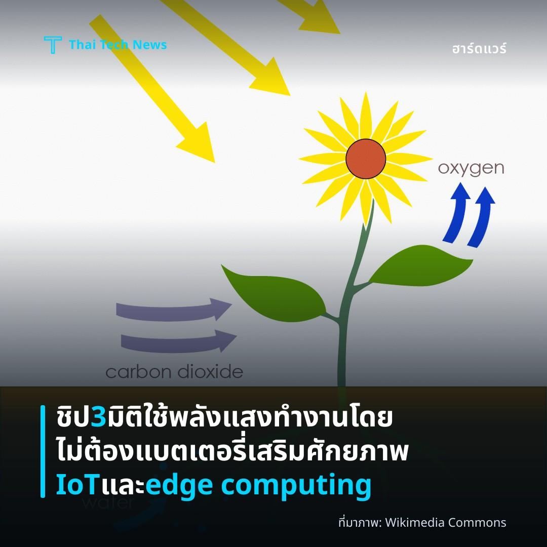 ชิป 3 มิติใช้พลังแสงทำงานโดยไม่ต้องแบตเตอรี่ เสริมศักยภาพ IoT และ edge computing